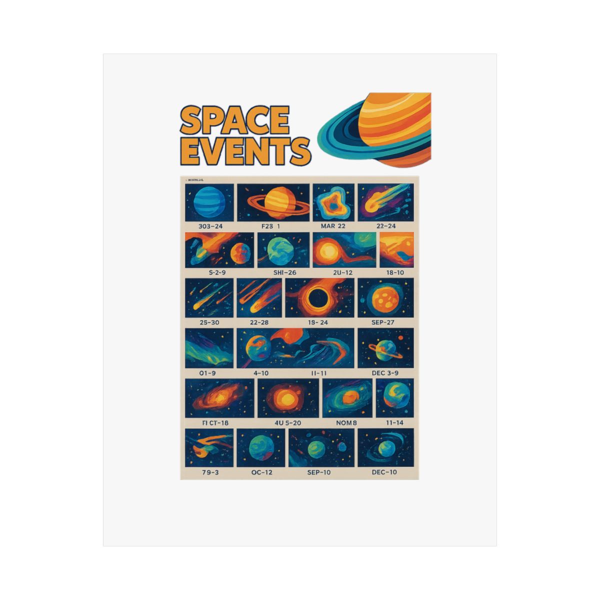 Kurzgesagt Space Events Calendar Poster - Kurzgesagt official posters merch