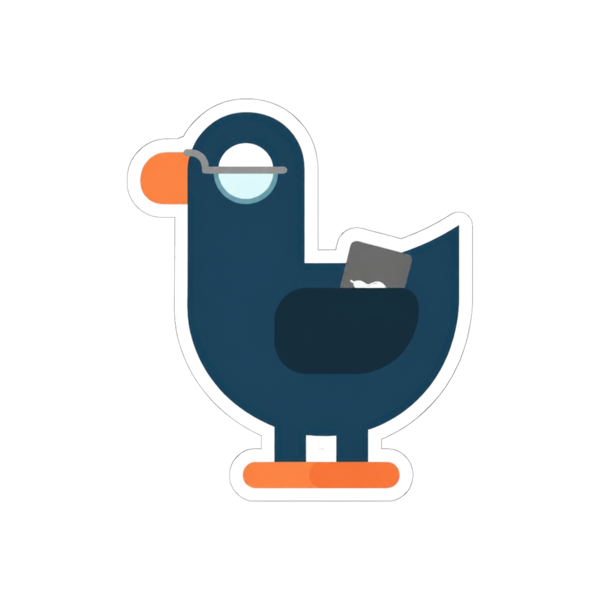 Kurzgesagt Bird Dark Blue Programming Coder Bird